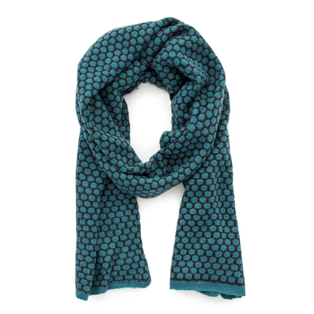 Echarpe laine bleu canard