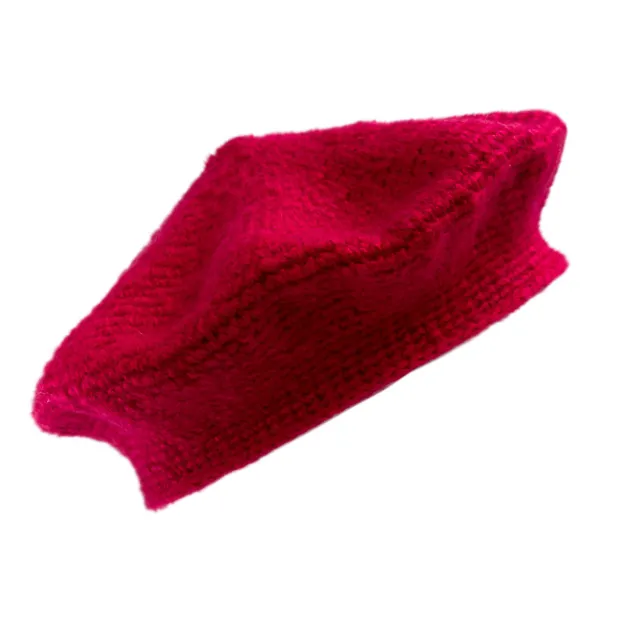 Béret laine rouge cerise