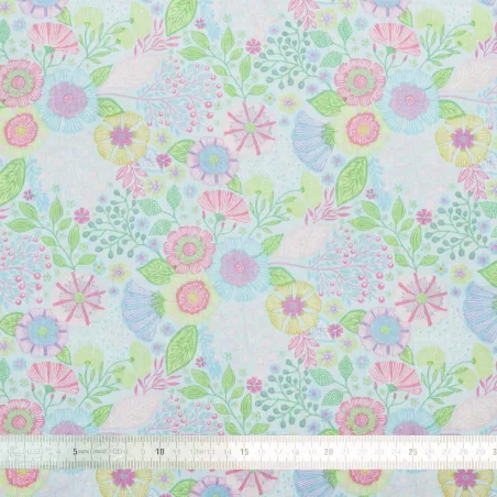 Tissu coton Ella Blue
