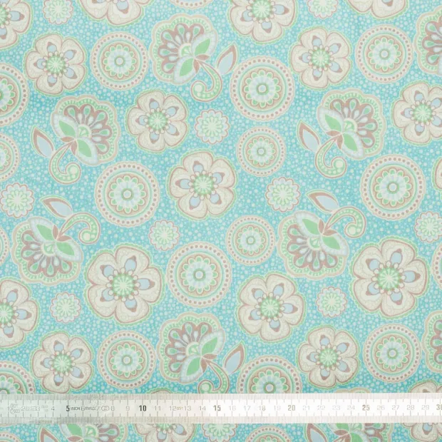 Tissu coton Atlantide blue