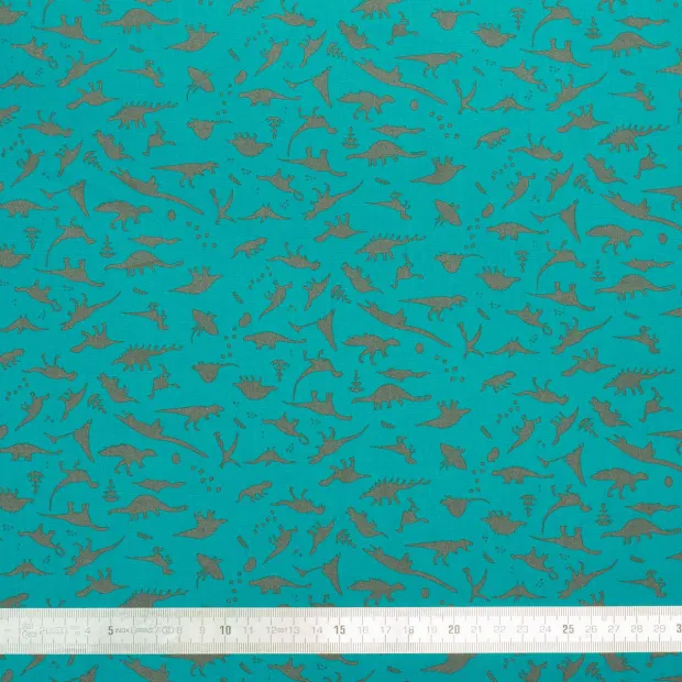 Tissu coton Dino Blue