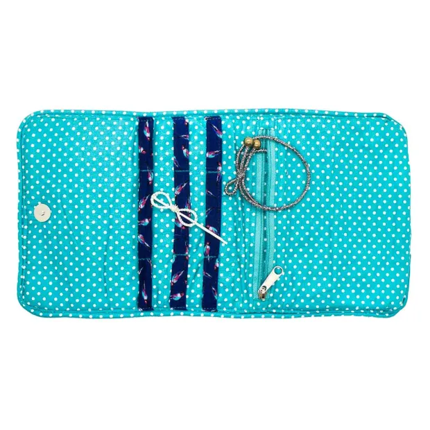 Tissu coton petits pois bleu turquoise