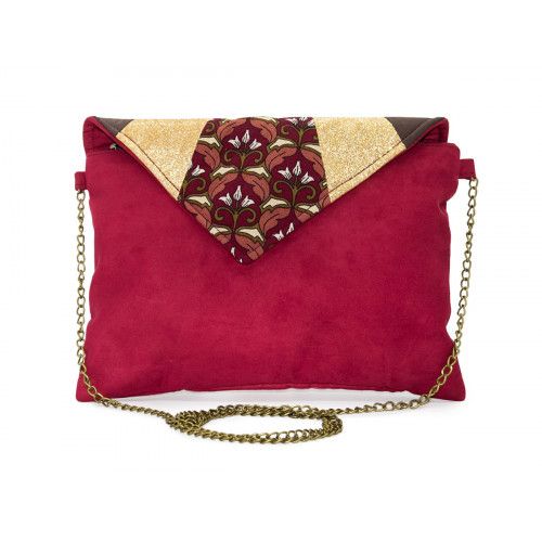 Pochette enveloppe or et rouge terracotta - Bibop et Lula