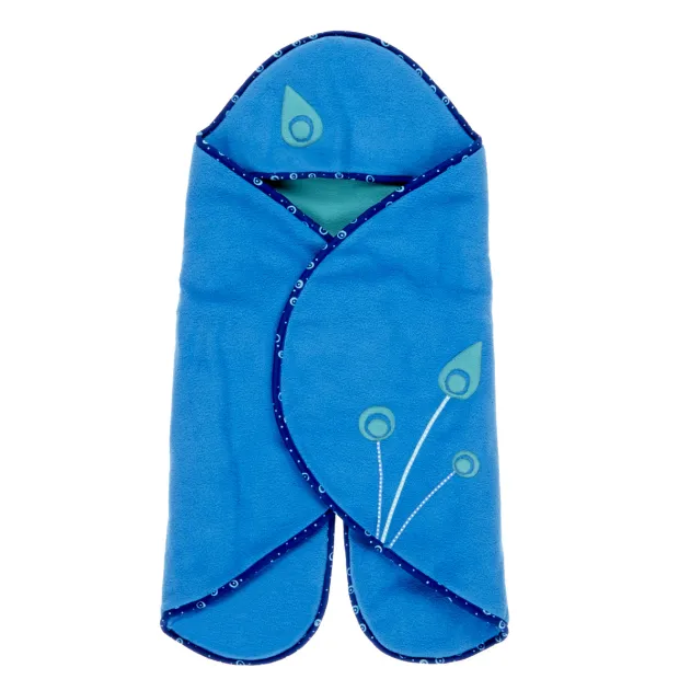 Nid d'ange, couverture nomade polaire  bébé 0-12 mois bleu et vert d'eau