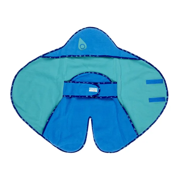 Nid d'ange, couverture nomade polaire  bébé 0-12 mois bleu et vert d'eau