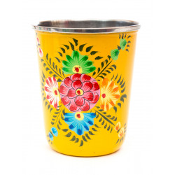 Verre inox peint à la main Suraya jaune - Bibop et Lula