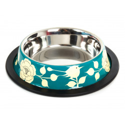 Gamelle pour chat inox peint à la main Gaya blue - Bibop et Lula