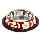 Gamelle pour chien inox peint à la main Gaya red - Bibop et Lula