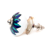 Bouton de meuble ceramique Bicolore marine et turquoise - Bibop et Lula