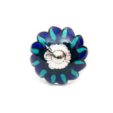 Bouton de meuble ceramique Bicolore marine et turquoise - Bibop et Lula