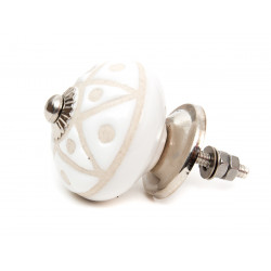 Bouton de meuble céramique Blanc et Beige - Bibop et Lula