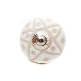 Bouton de meuble céramique Blanc et Beige - Bibop et Lula
