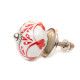 Bouton de meuble céramique Blanc pétale rouge - Bibop et Lula