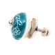 Bouton de meuble céramique Bleu couronne de fleur blanche - Bibop et Lula