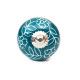 Bouton de meuble céramique Bleu couronne de fleur blanche