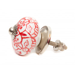 Bouton de meuble céramique Dentelle rouge - Bibop et Lula