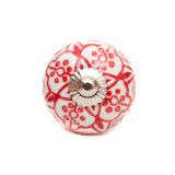 Bouton de meuble céramique Dentelle rouge - Bibop et Lula