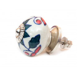 Bouton de meuble céramique Etoile bleu pétrole - Bibop et Lula