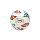 Bouton de meuble céramique Fleur bleue feuille orange - Bibop et Lula