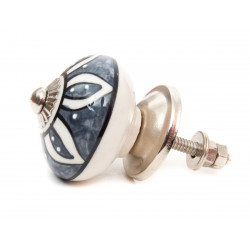 Bouton de meuble céramique Gris et blanc - Bibop et Lula