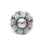 Bouton de meuble céramique Paquerette noire - Bibop et Lula