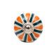 Bouton de meuble céramique Pétale orange et bleu pétrole - Bibop et Lula