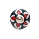 Bouton de meuble céramique rouge et noir - Bibop et Lula
