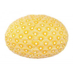 Lampion tissu boule japonaise ovale Solas Moutarde