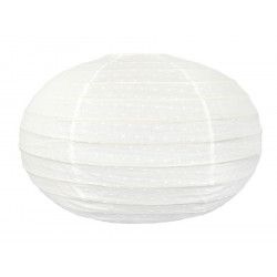Lampion tissu boule japonaise ovale Plumetis - Bibop et Lula