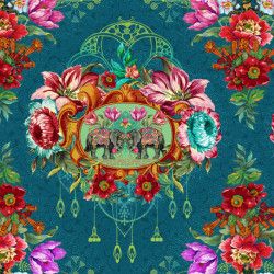 Coton Bio Carrousel bleu - Bibop et Lula