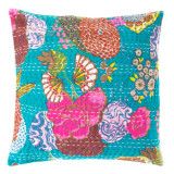 Housse de coussin surpiqué Turquoise - Bibop et Lula