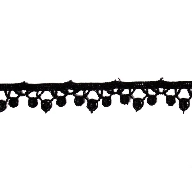 Ruban dentelle guipure noir