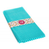 Coupon tissu 1 mètre Pois turquoise - Bibop et Lula