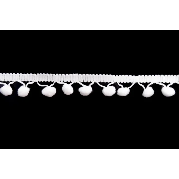 Galon pompons blanc