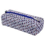 Trousse plumier coton original fleurs bleues et terracotta - Bibop et Lula