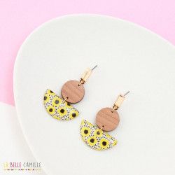 IRIS boucles d'oreilles Fleurs citrons - Bibop et Lula