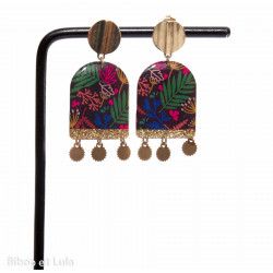RITA boucles d'oreilles résine, clous, graphique, Palma - Bibop et Lula