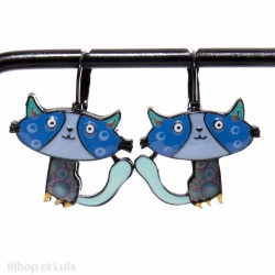 Boucles d'oreilles Minette Bleu - Bibop et Lula