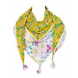 Chèche triangle Akiko Jaune - Bibop et Lula