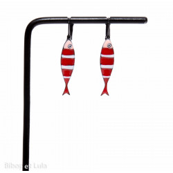 Boucles d'oreilles Sardines rouges - Bibop et Lula