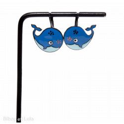 Boucles d'oreilles Baleines bleues - Bibop et Lula