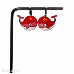 Boucles d'oreilles Baleines rouges - Bibop et Lula