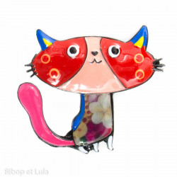 Broche Minette rouge - Bibop et Lula