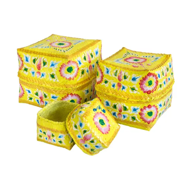 Boites à offrande peintes Gypsy Jaune