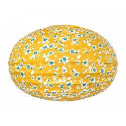 Lampion tissu boule japonaise ovale Akiko Bouton d'Or - Bibop et Lula