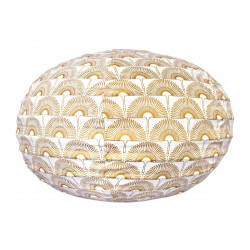 Lampion tissu boule japonaise ovale Grue Bronze - Bibop et Lula