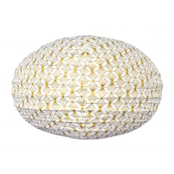 Lampion tissu boule japonaise ovale Kipas Or - Bibop et Lula