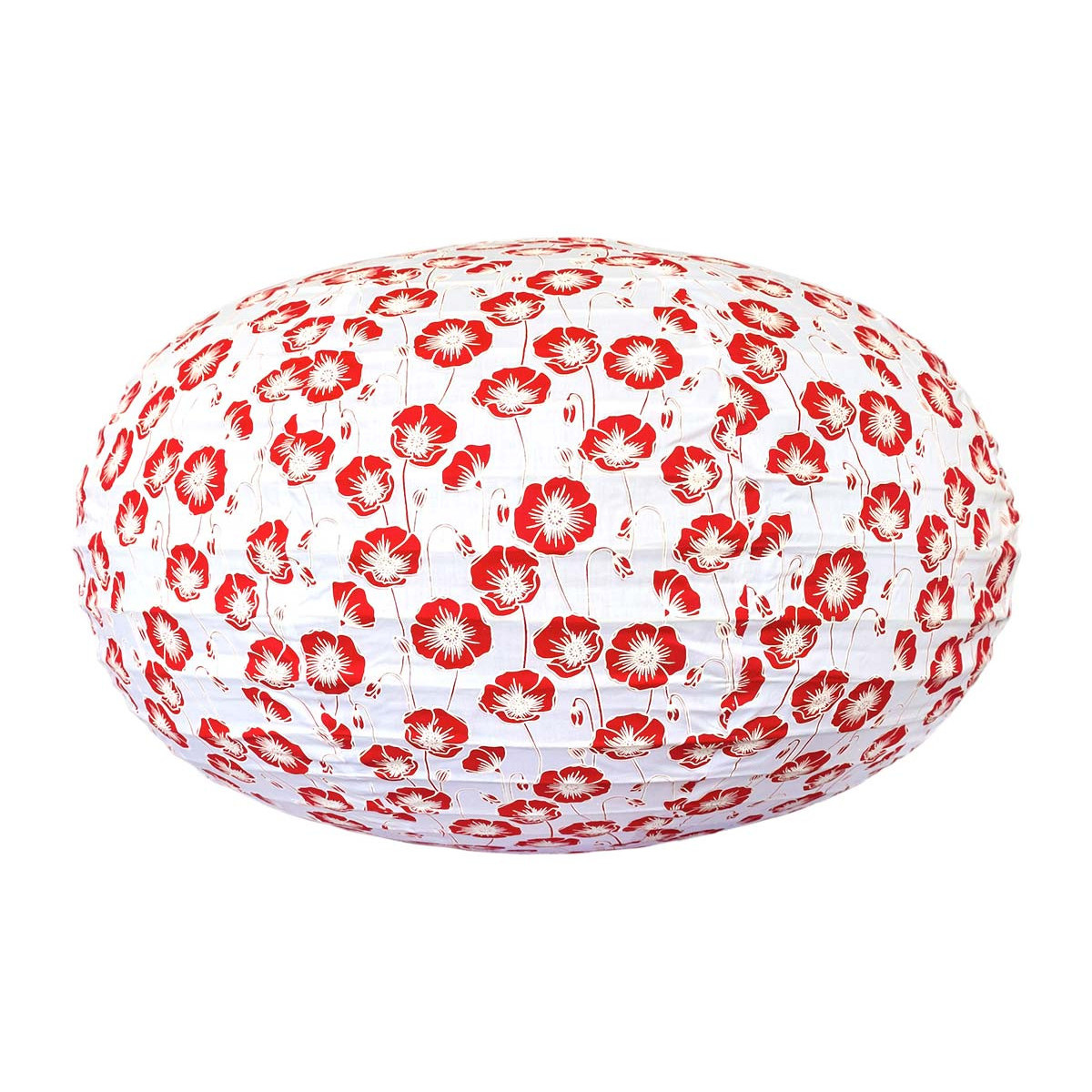 Lampion tissu boule japonaise ovale Poppy - Bibop et Lula