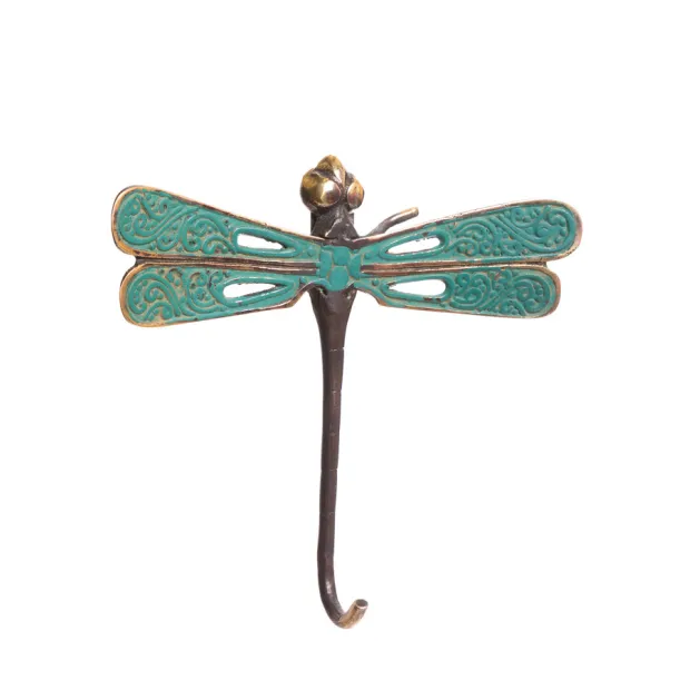 Patère, porte-manteau mural, bronze, Libellule