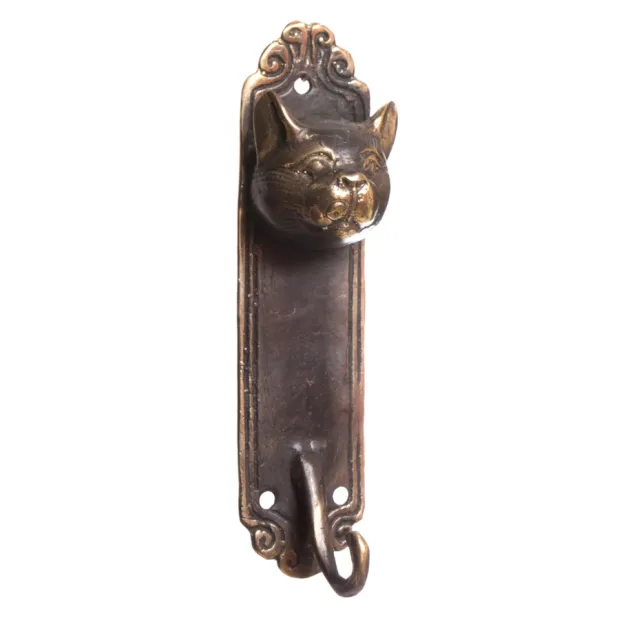 Patère, porte-manteau mural, bronze,  Chat